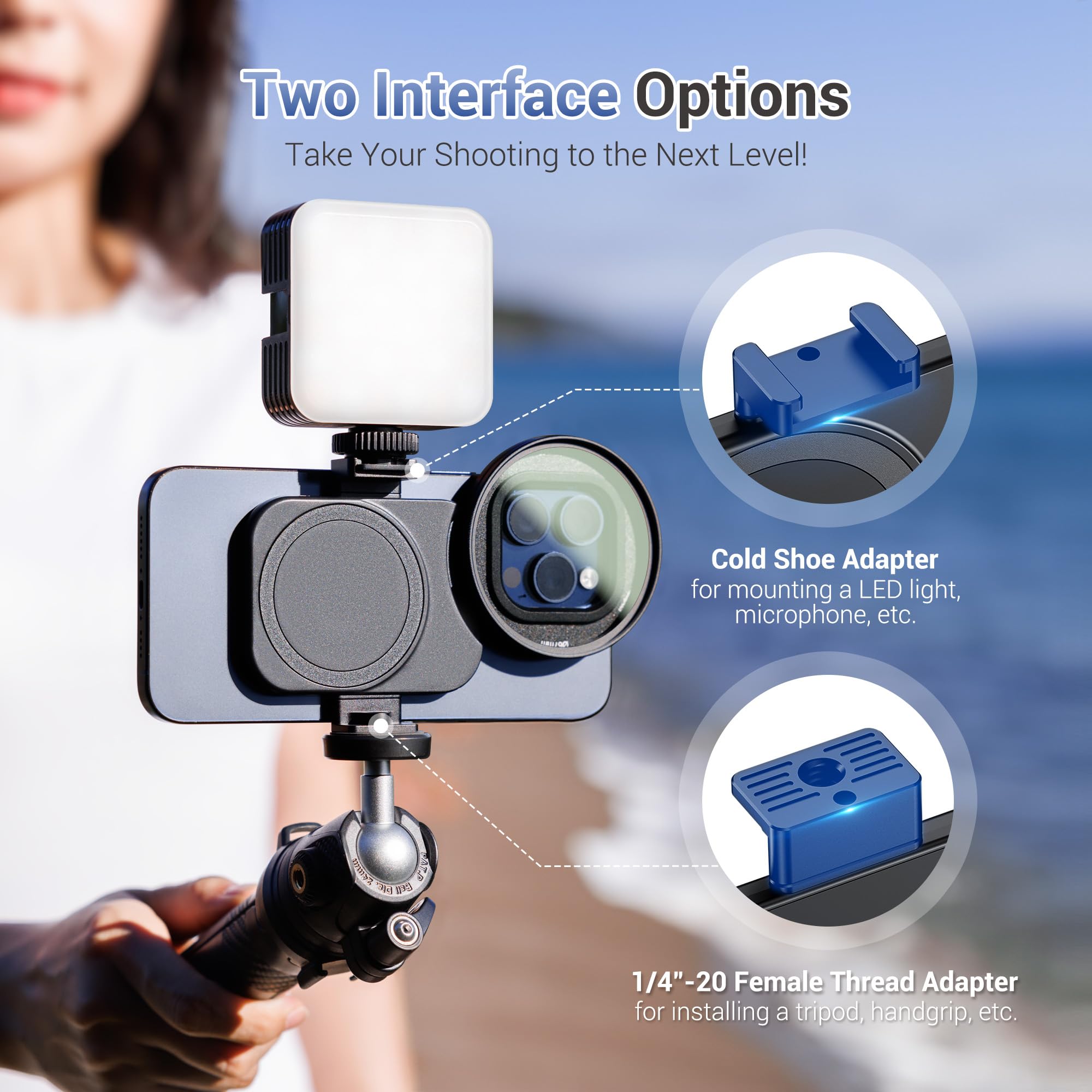 JJC Adattatore magnetico per filtro telefonico da 67 mm con set di filtri CPL per iPhone 14 15 16, 14 15 16 Pro, 14 15 16 Plus, 14 15 16 Pro Max, supporto per treppiede e accessori video
