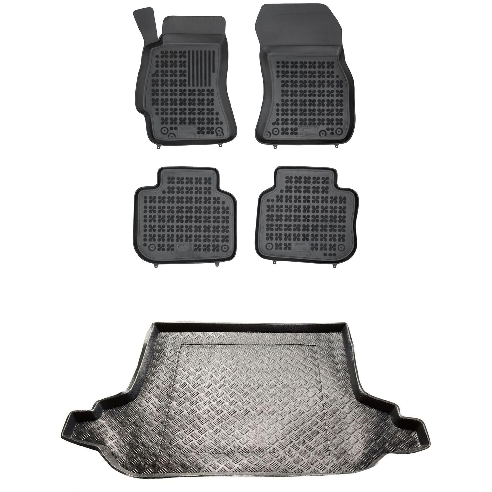 M MOTOS Zestaw gumowych dywaników samochodowcyh i maty bagażnikowej z PE do Subaru Outback IV 2009-2014 - Zwiększ komfort podróży dzięki antypoślizgowej macie samochodowej - maty podłogowe na każdą po