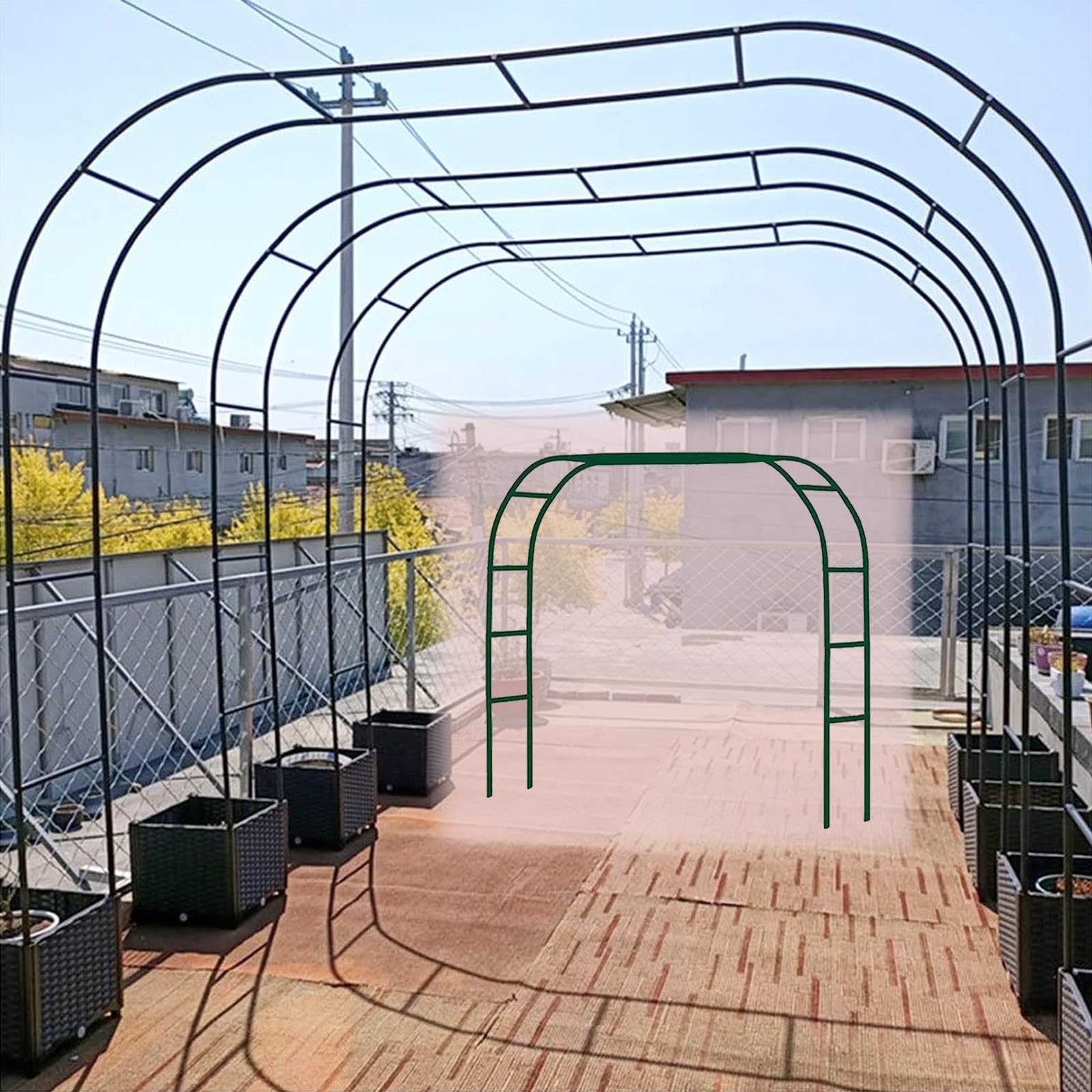 LIYI929GP Metal GardenArch Heavy Duty Garden Arbour, Indoor Outdoor Support Arches For Roses, Climbers, Fruit, RoseArbor Weather Resistants Climbing Plants, Large Weddings Arches 1.8m 2.4m 3m 3.5m