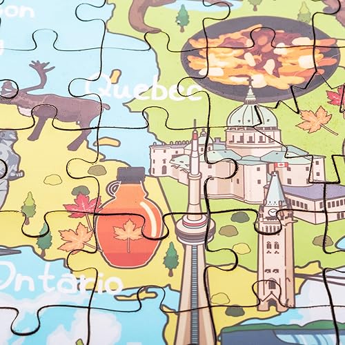 Miniatura 7 de Terra Puzzles Rompecabezas de madera con mapa de Canadá de 152 piezas, 15 x 10 pulgadas