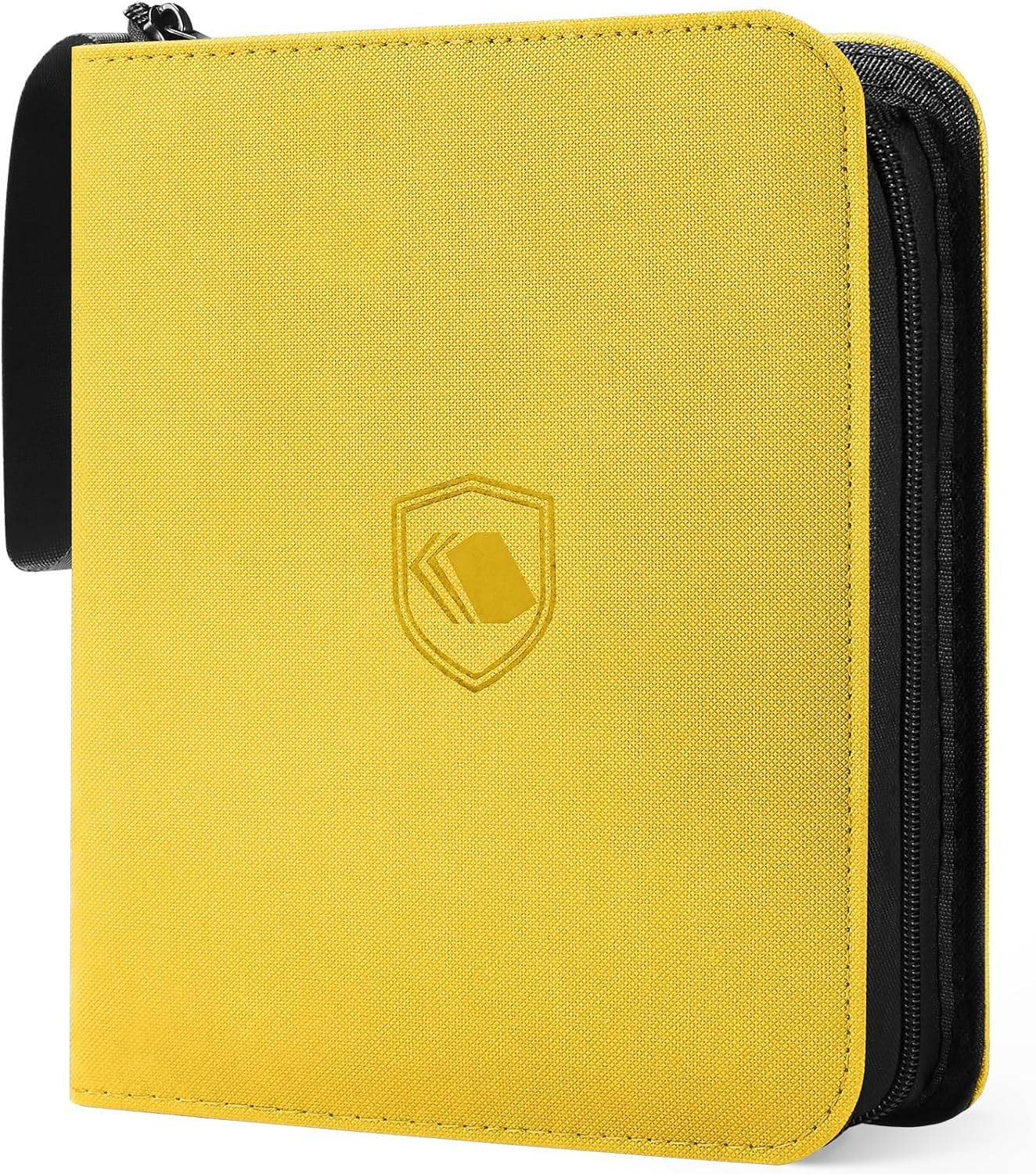 1200 Pockets Trading Card Binder, PU Cover Zipper Card Collection Album, Sturdy Card Folder Holder for MTG, TCG, Game Cards, Sports Cards (Yellow, 12 Pocket)