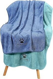 bailey&buddies 2er Set Saugstarkes Mikrofaser Hundetuch [100x50 cm, Blau + Grün] – Schnelltrocknend & Hautfreundlich – Ideal nach Baden, Schwimmen, Regen für Hunde & Katzen product image