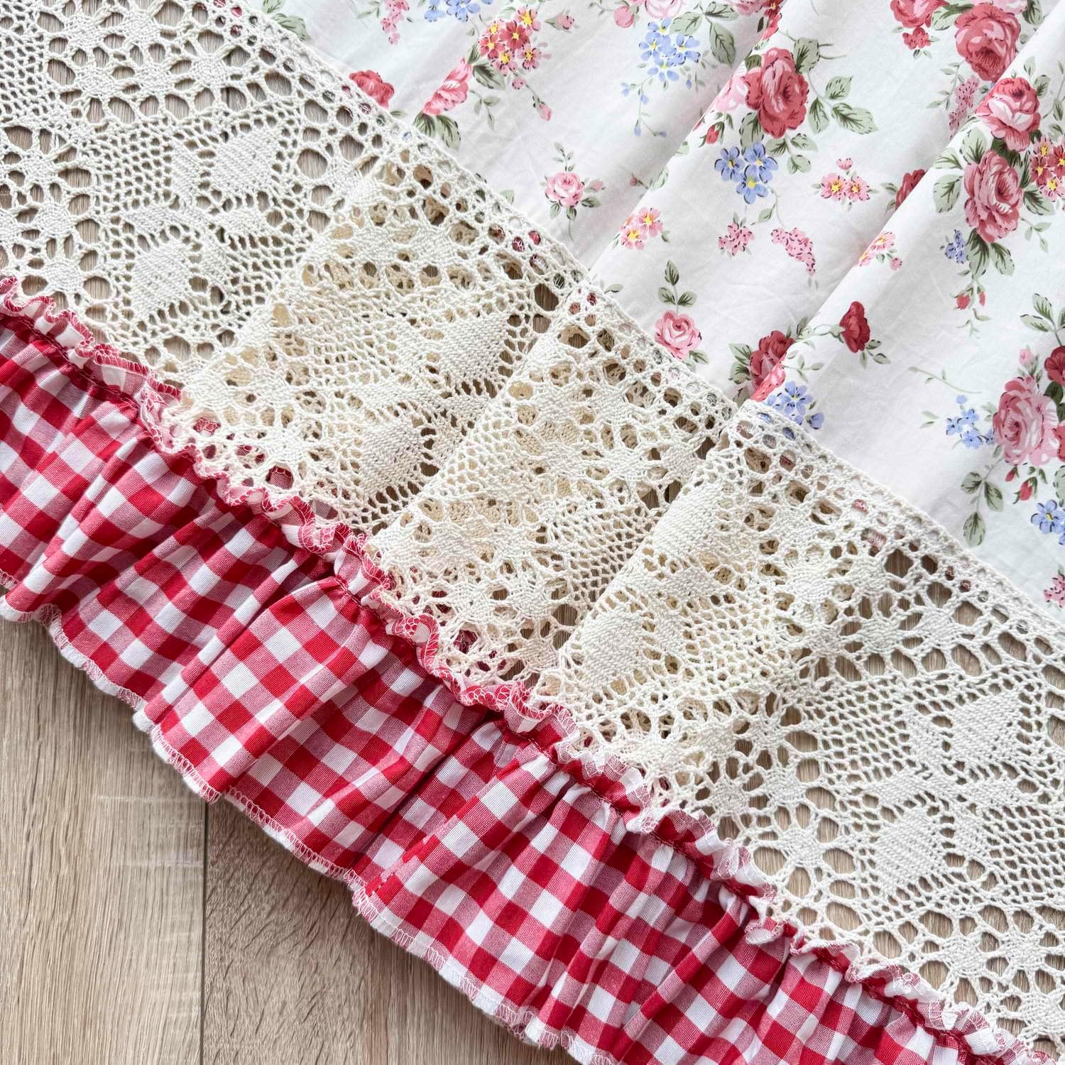 Vintage Floral Rose Print Cafe Curtain (Rose,W59 X L35 Inch)