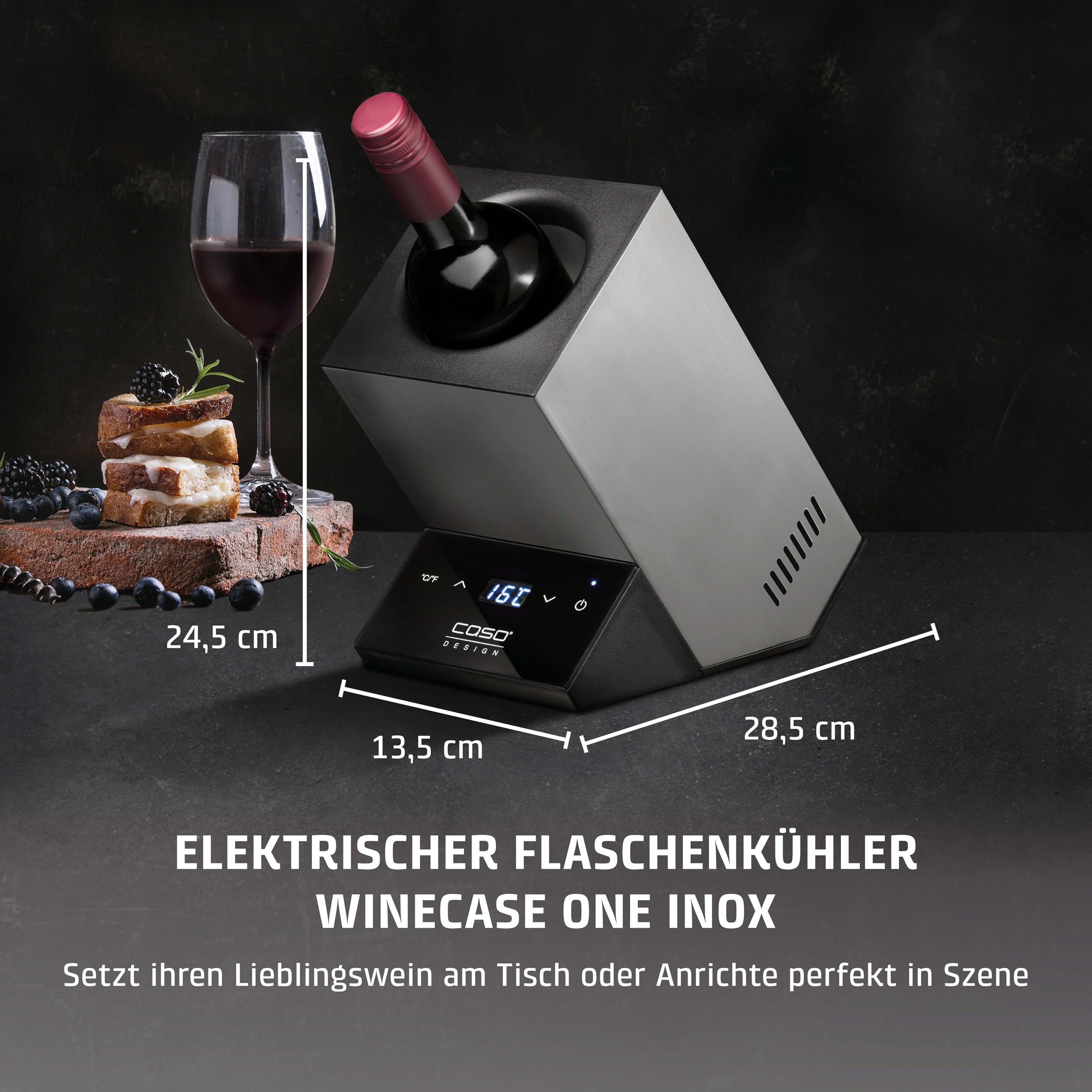 Caso WineCase One Inox - Design Weinkühler für eine Flasche – Bild 3
