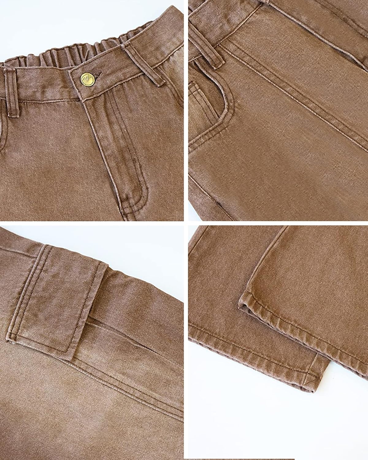 SANGTREE Girls Baggy Jeans Wide Leg Jeans Elastic Waist Casual Denim Pants Kids Clothes,6-14 Years