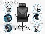 Ergalithic Ergonomic Office Chair Computer Desk Chair Comfy, Gaming Chair, Office Chair with Lumbar Support, Mesh Office Chairs with Headrests, Desk Chair for Long Hour(Black)