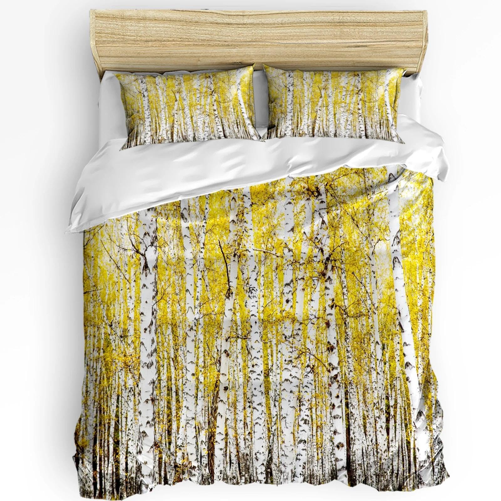 Housse de couette forêt jaune pour de tendres nuits étoilées en famille
