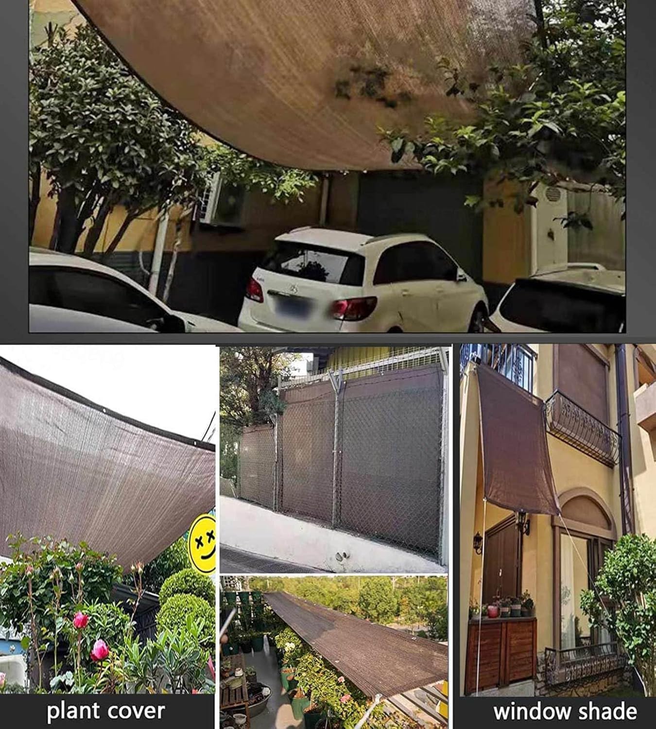 Cień szmatki 5 x 5 m 3 x 3 m z o powietach na patio 90-95% basenowe basen przeciwbólowe szklarnie przeciw liściom do ogrodu, balkonu, garażu, wiejskiego domu, samochodu, kurnika