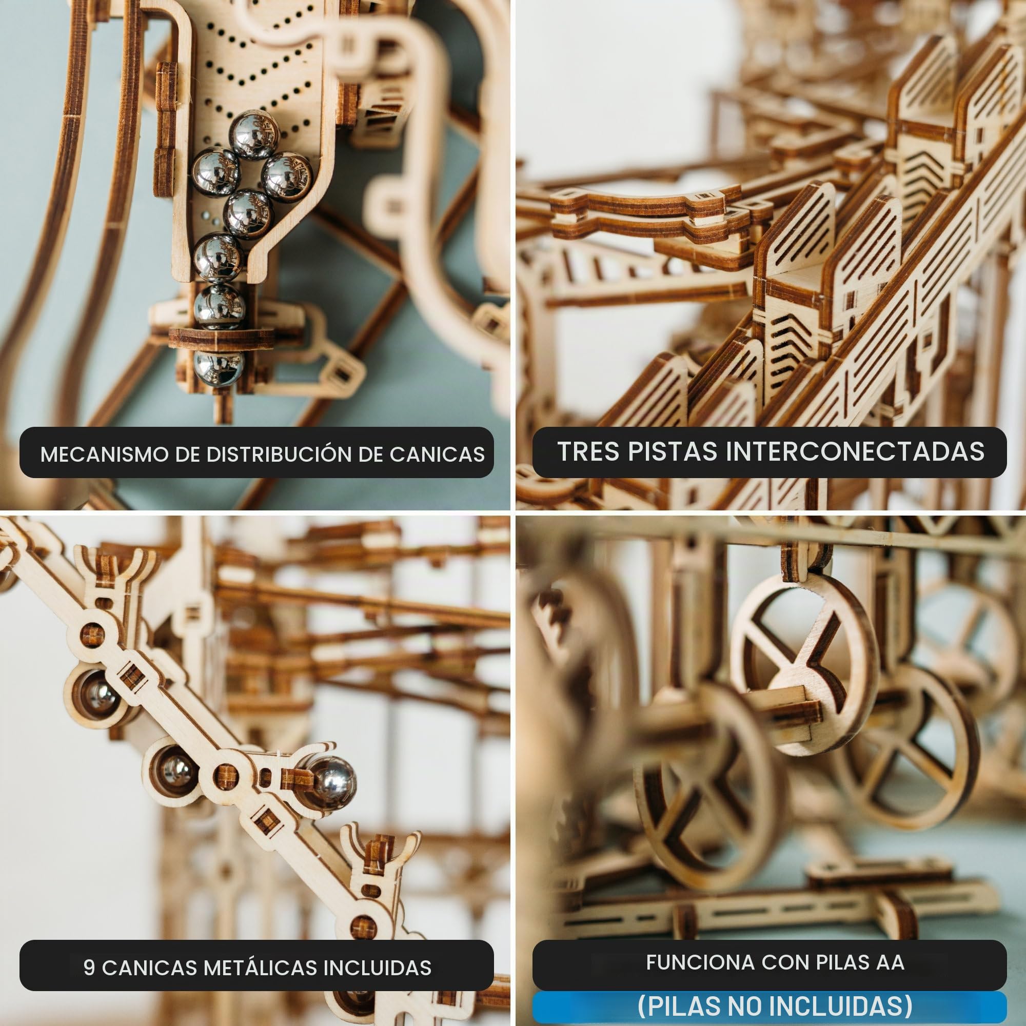 Wood Trick Spiral Marble Run Puzzle 3D Madera para Adultos para Construir