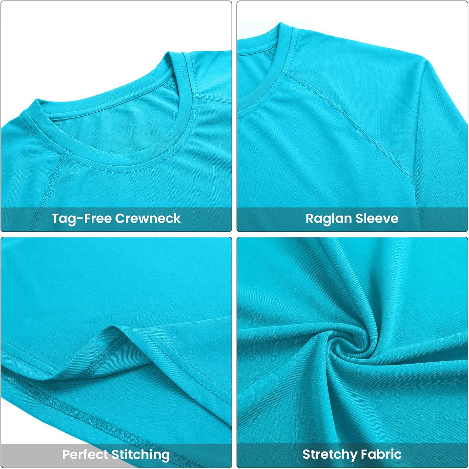 Womens Workout Shirts Long Sleeve Crew Neck T Shirt Slim Fit Sports Running Shirts Breathable Athletic Tops - Image 4