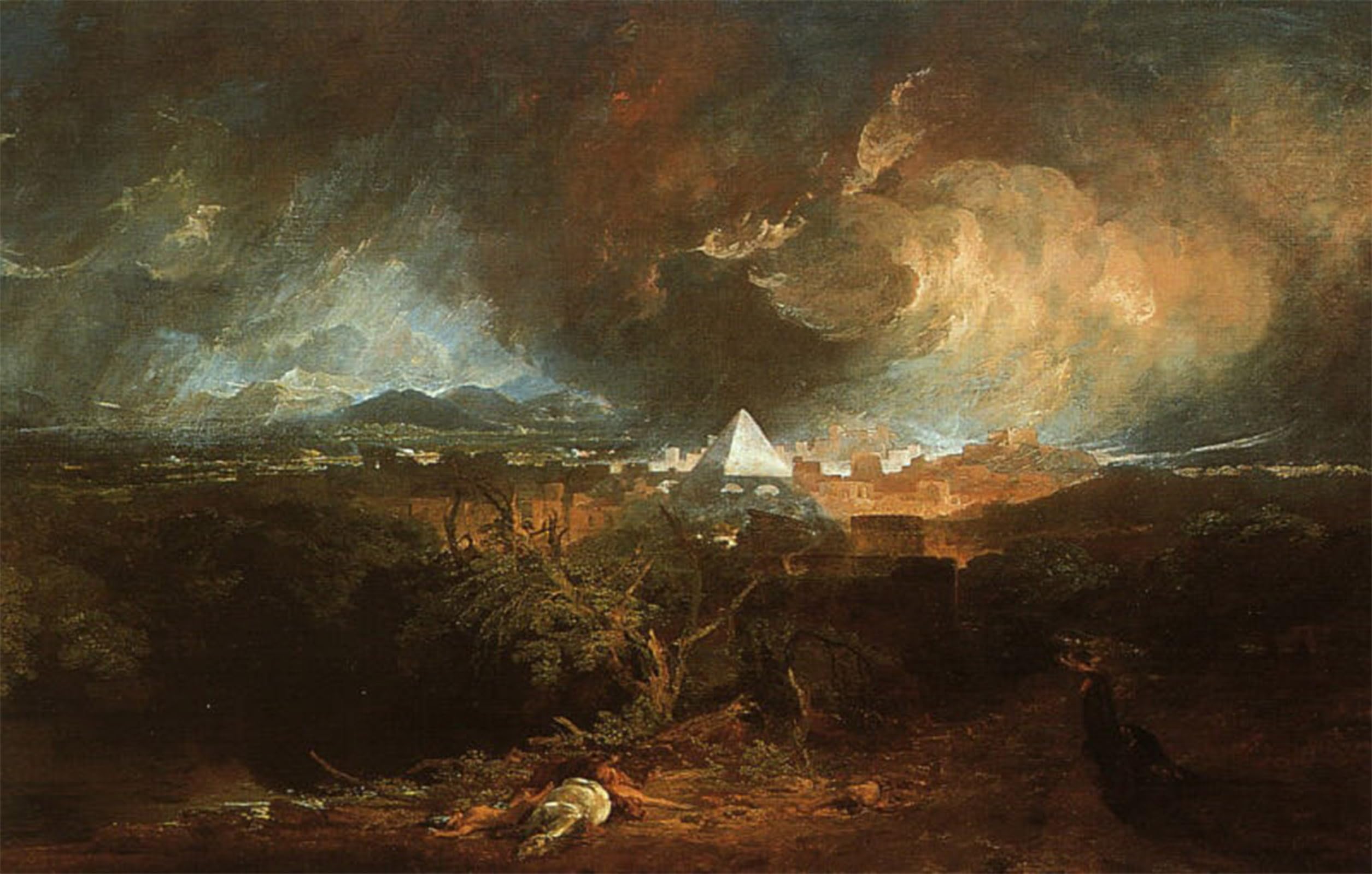 POSTERIIk Vintage Classic Picture Landscape Artwork The Fifth Plague of Egypt Mallord William Turner Portrait Canvas Painting for Office Home Decor 60x90cm