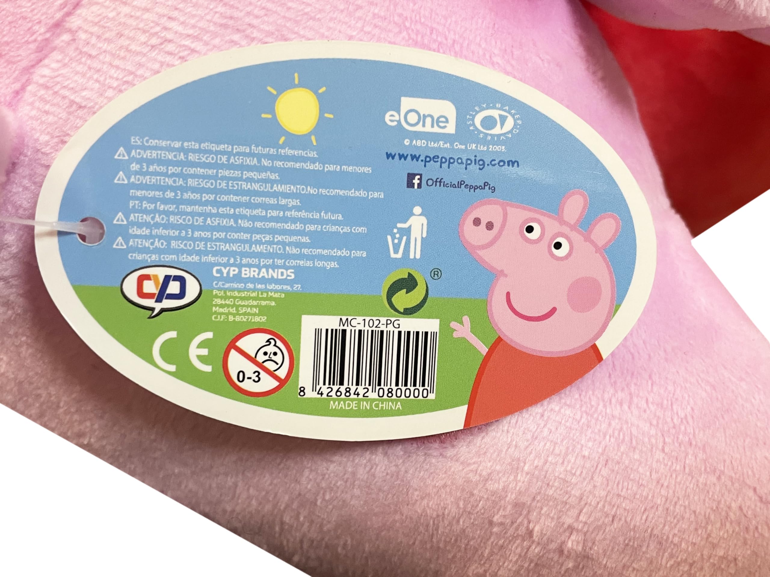 Peppa Pig Pig Pluszowy plecak 3D, Mutlicolor, 30x18x18 cm, Casual