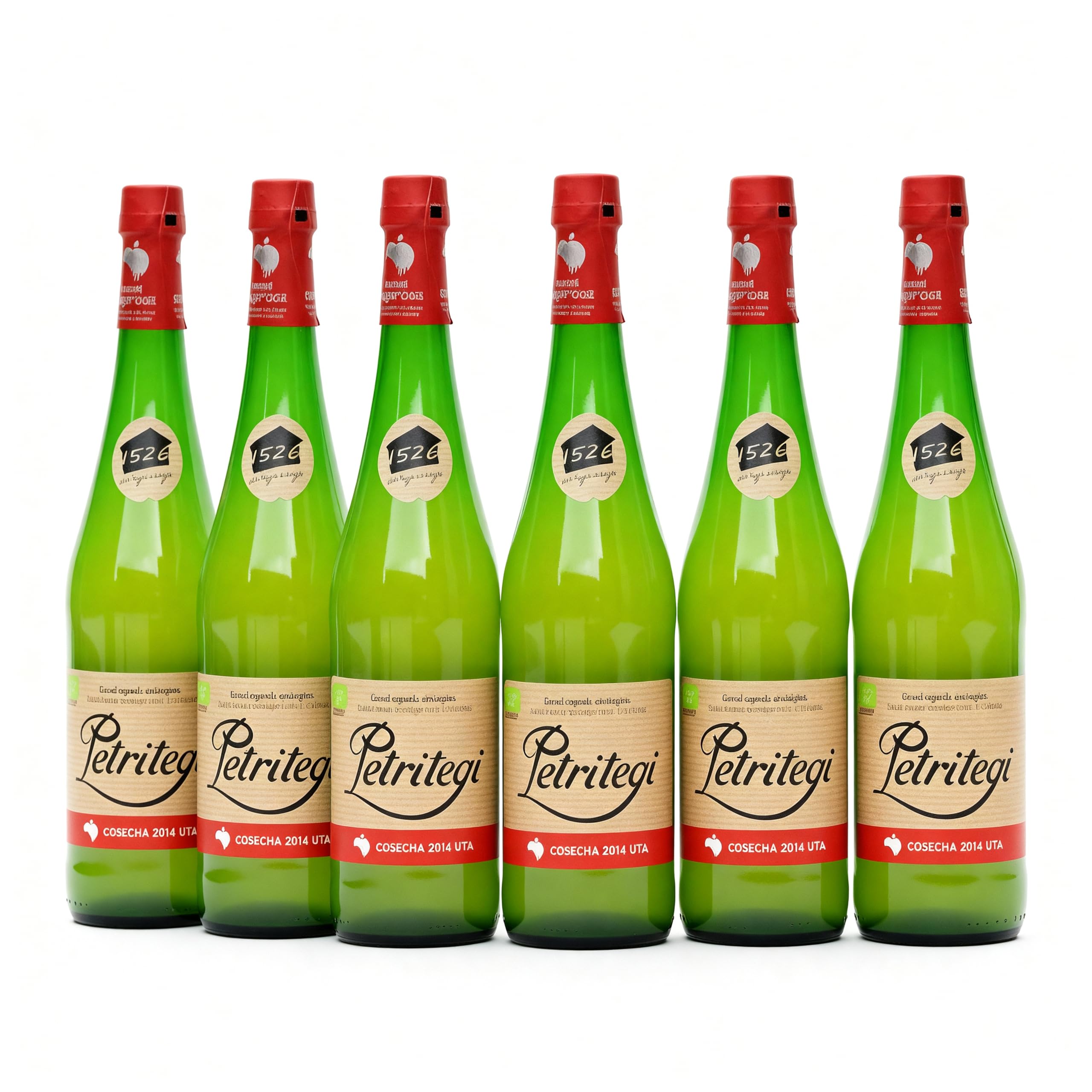 Petritegi Eko Euskal Sagardoa – Sidra Ecológica 100% Manzana Vasca | DO Euskal Sagardoa | Producción Sostenible y Ecológica | 6% Vol (Pack 6)