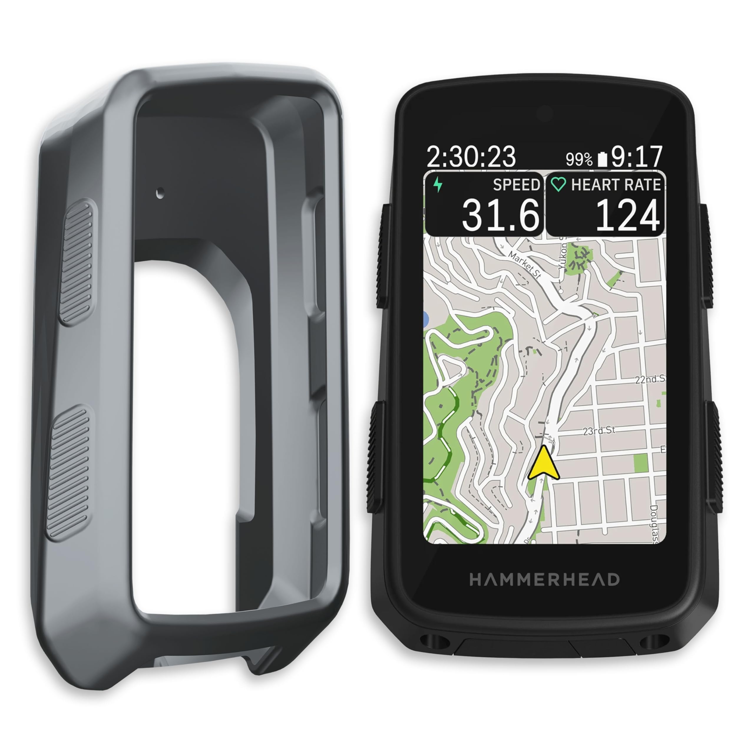 INNOSURE Silicone Case for Hammerhead Karoo 3 Bike Computer - Maximum Protection, Durable, Non-Slip, Shockproof, Anti-Static/Dust Resistant (Grey)