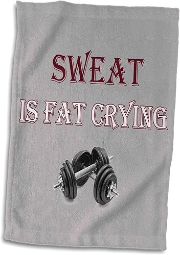 3D Rose Sweat is Fat Crying. Gym Workout Sport. Toalla popular TWL_214161_1, 15 x 22 pulgadas