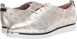 Soft Gold Metallic Perf Heart/Optic White