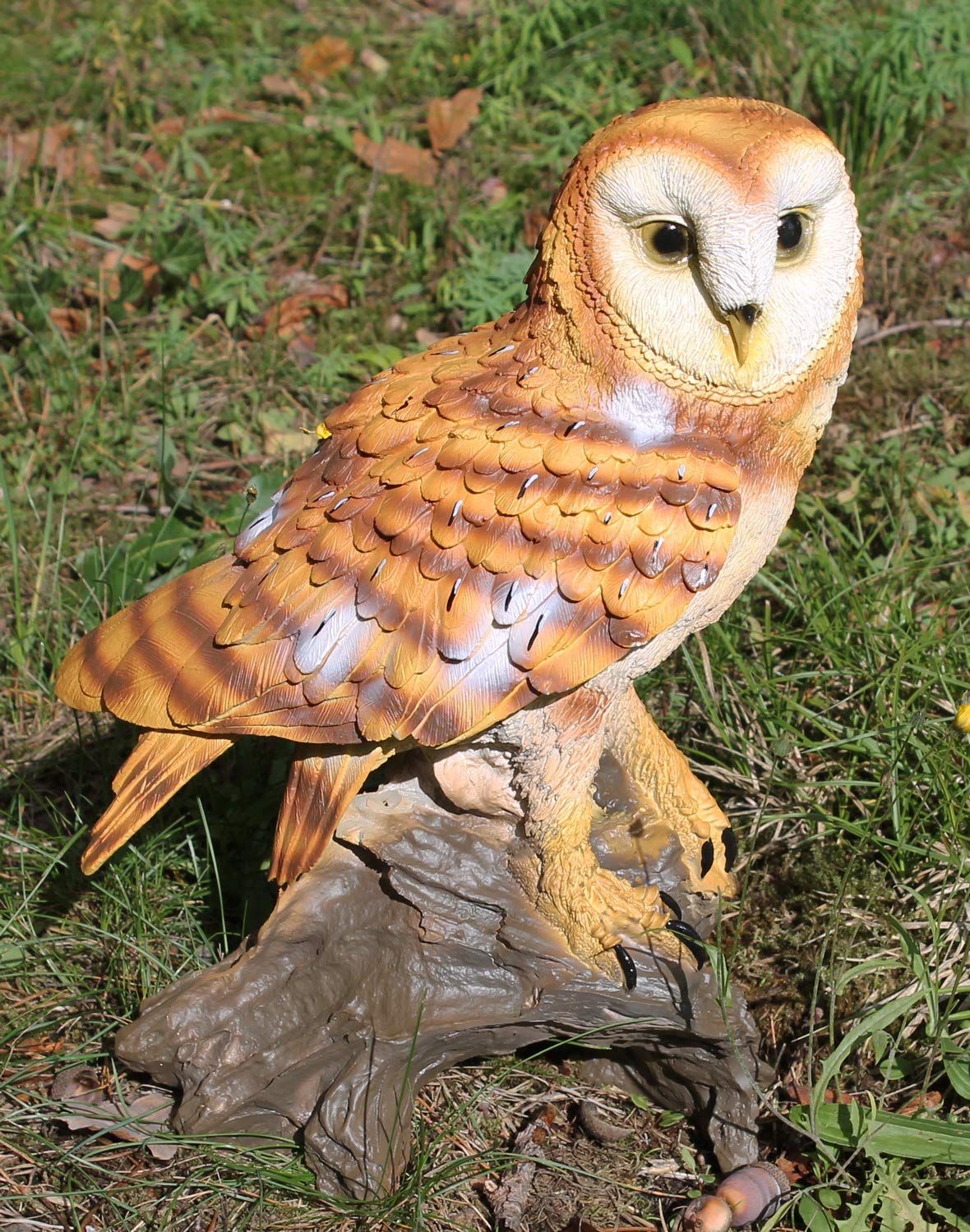 Gatuida Wetterfeste Eulen-Gartenfigur Aus Harz - Niedliche Deko Für Terrasse & Garten 15x7x7 Cm