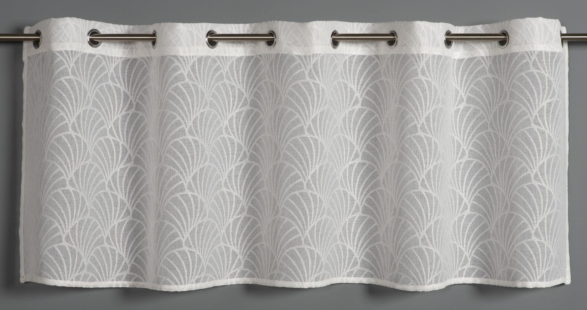 Gardinia Sehlbach Bistrogardine Ausbrenner Muscheln, Weiß, 135 x 45 cm Bistrogardine, Maritimes Flair, Blickdichter Stoff, Einfache Anbringung, Stilvolle Dekoration