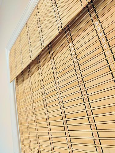 Miniatura 4 de TJ Global Persiana romana sin cordón de bambú para ventana, filtro de luz (24 x 64 pulgadas)