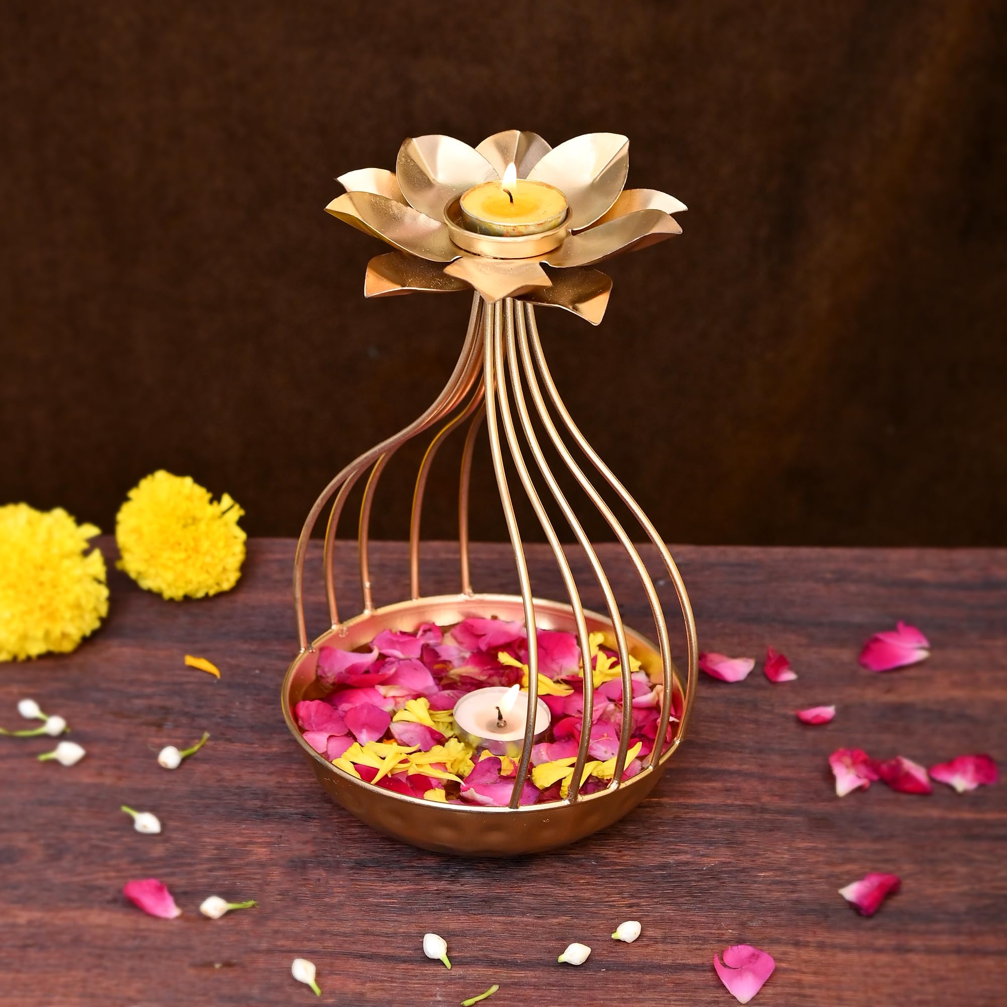See full amazon price history chart for CraftVatika Metal Lotus Tealight Candle Holder for Diwali Decoration Items for Home with Base of Urli Bowl, Diwali Gift Items,- Gold (Height 9.5 Inch) CraftVatika Metal Lotus Tealight Candle Holder for Diwali Decoration Items for Home with Base of Urli Bowl, Diwali Gift Items,- Gold (Height 9.5 Inch) (B0CTKNCX4W) Amazon Price History, Amazon Price Tracker