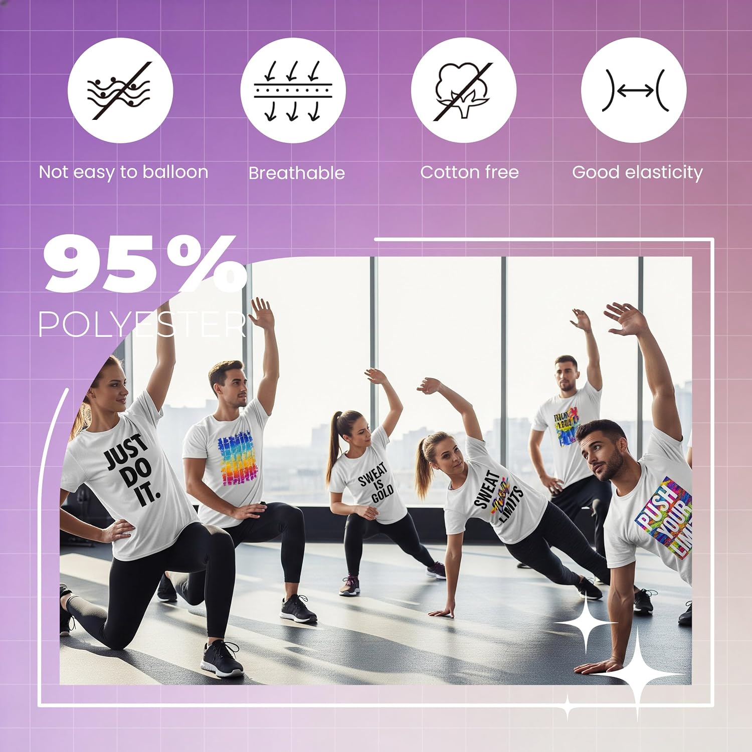 Joyclub 10 PCS Blank T-Shirts for Adults Unisex White Polyester Shirts Sublimation Crew Neck Short Sleeve Team Uniforms