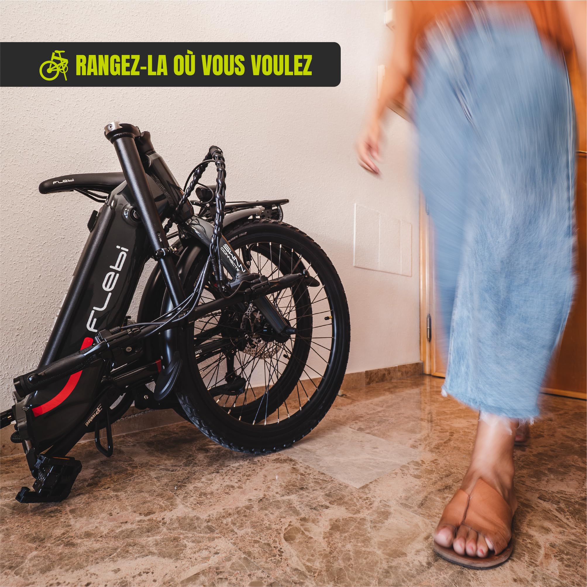 Flebi Swan 24 Vélo Électrique Pliable 24" | Autonomie 70 km | Batterie Amovible 10,4Ah/374Wh | 7 Vitesses | E-Bike Urbain Unisexe Compact et Léger Femme et Homme