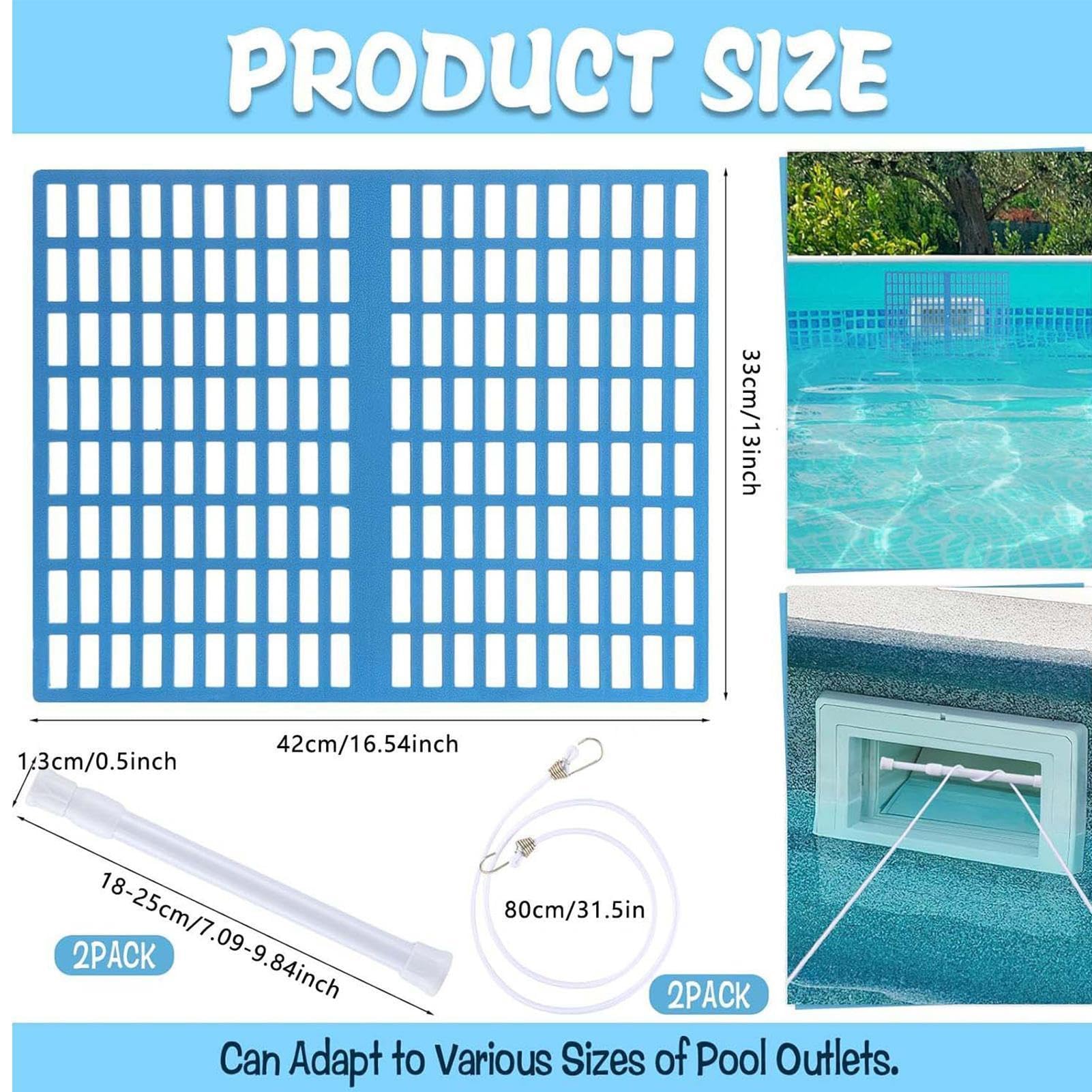 Kit per skimmer per piscina, facile da montare, blocca detriti per stagni esterni interrati, vasche da bagno e giochi d'acqua, rimuove foglie, rami e immondizia
