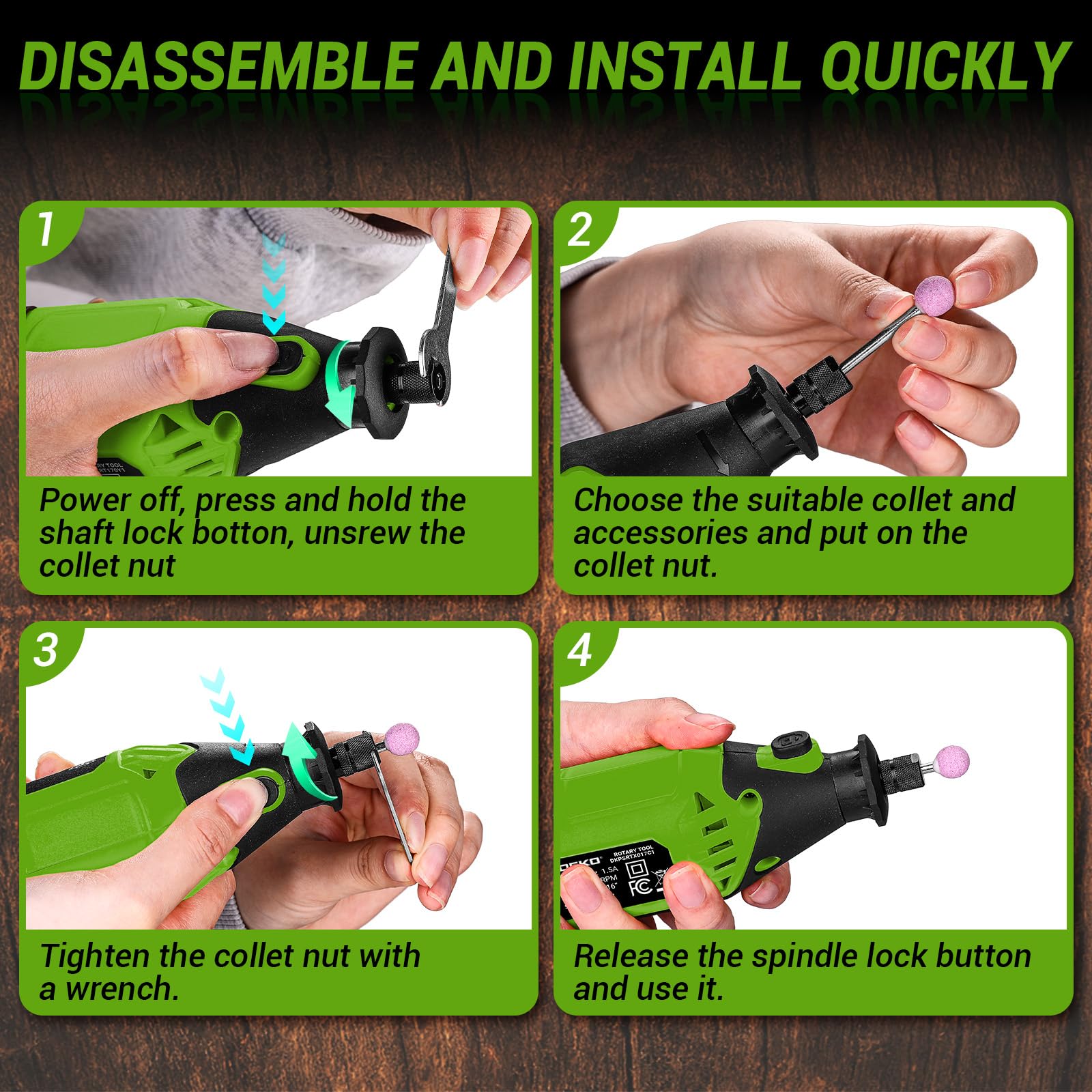 DEKOPRO Multiutensile Rotativo 170W Verde