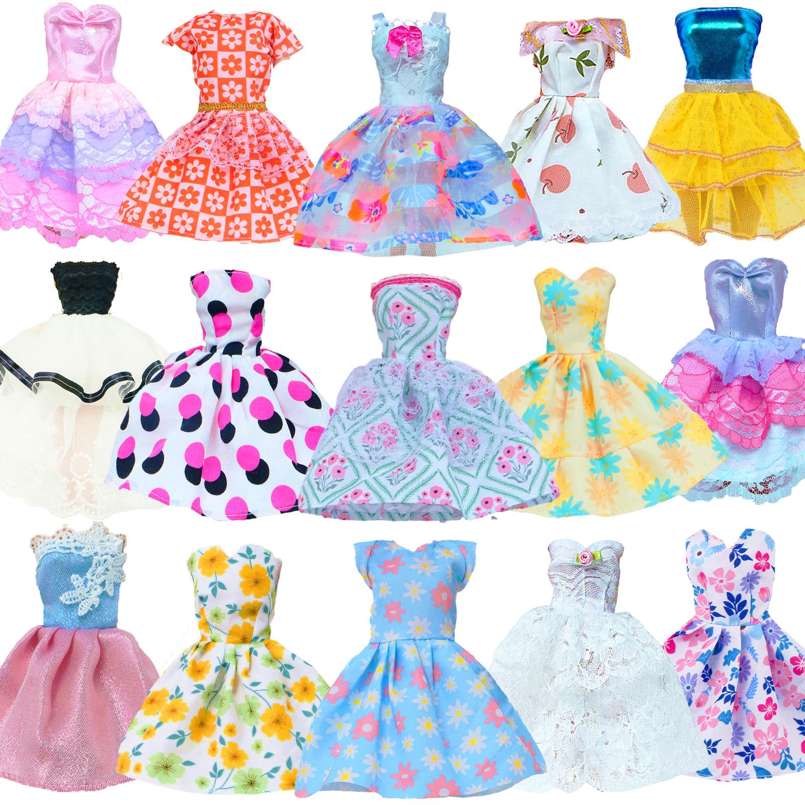 BJDBUS 6 Pcs Ball Mini Gown Dress for 11.5 inch Girl Doll Clothes Playset