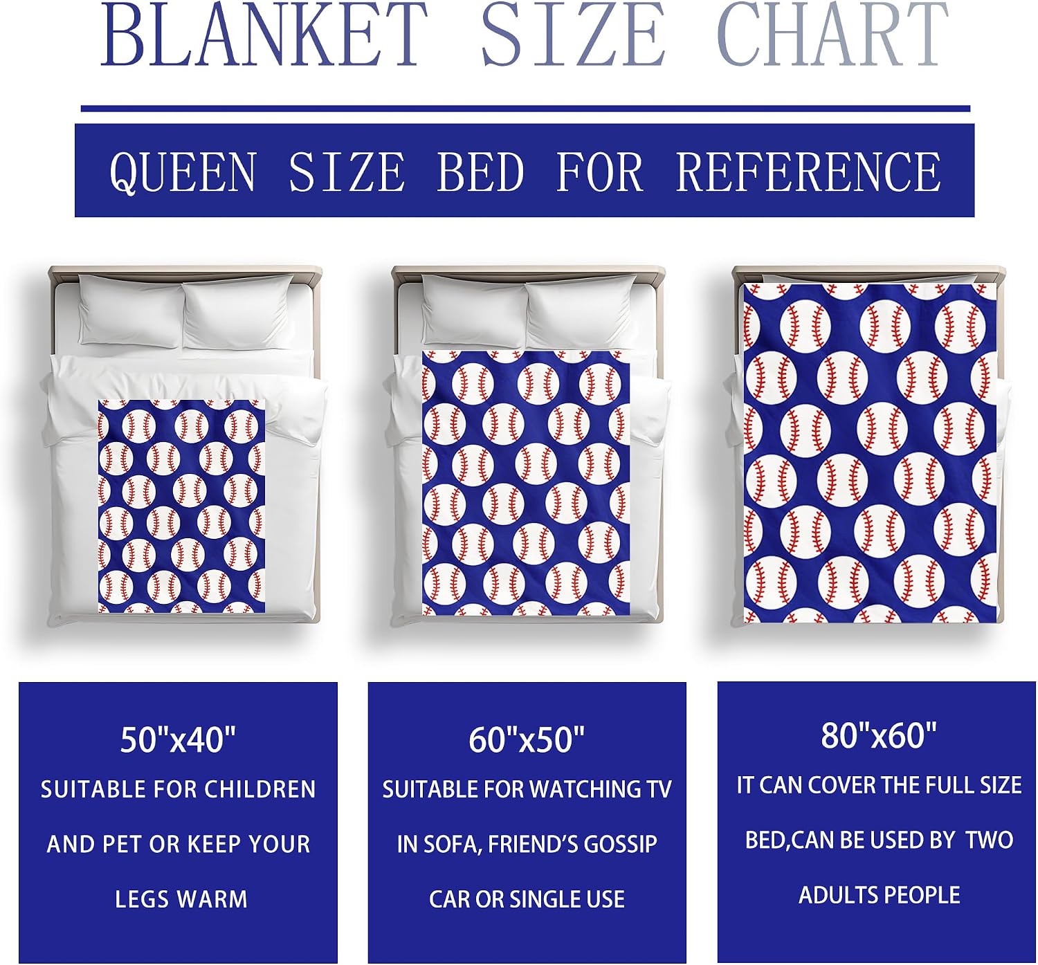 Baseball Blanket Gifts for Boys Ultra Soft Flannel Baseball Throw Blanket Bedding Baseball'Lover Stuff Room Decor 50"x40"