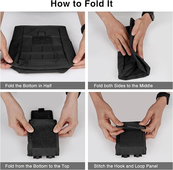 Mardingtop Molle Tactical Utility Dump Pouch,Roll-Up Drawstring Magazine Military Pouch Folding Bag