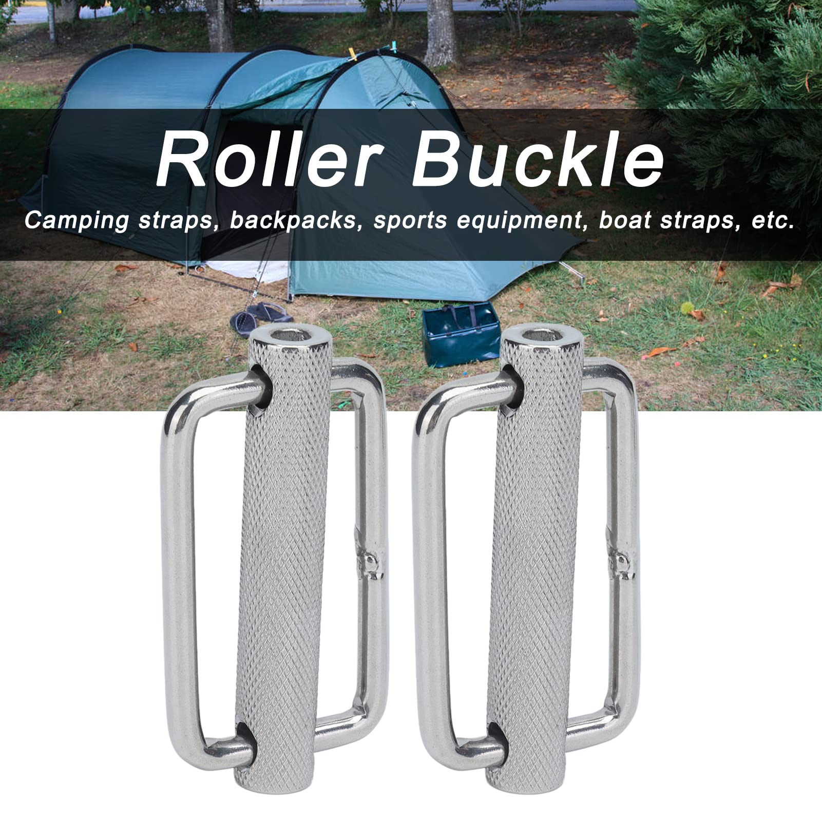 YWBL-WH 2 Fibbie a Rullo Acciaio Inox 50mm per Cinghie Sicurezza Imbracature e Nastri Pesanti
