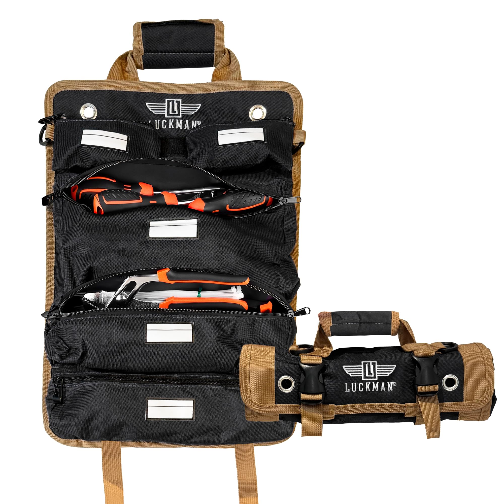 Roll Up Tool Bag – Heavy Duty Tool Bag for Men & Women, Compact Tool Roll Organizer and Tool Kit Storage, Electrician Tool Organizer, Bike Tool Kit