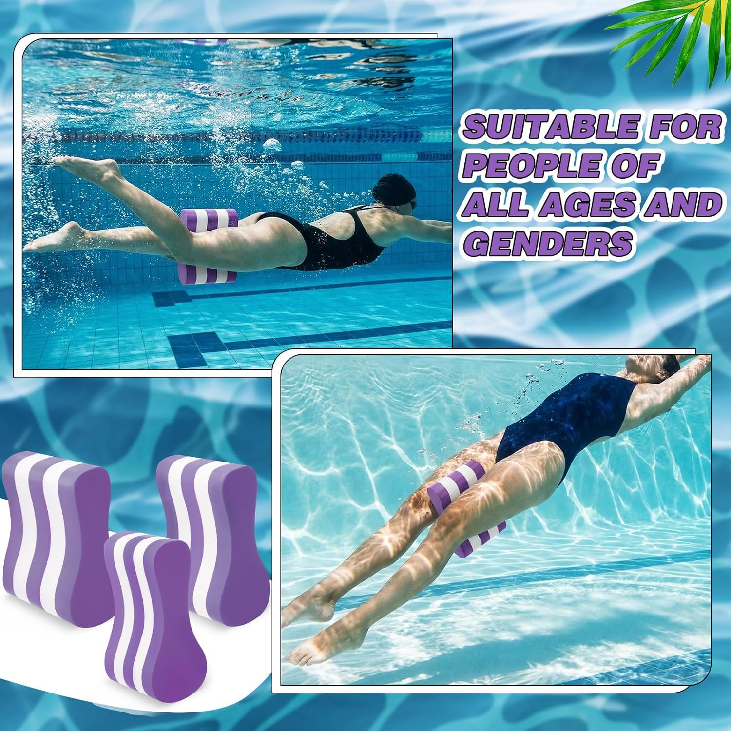 Soulchen 3 Pack Swimming Pull Float, 3 Sizes Swim Buoy 5 Layer Training Leg Float Swimming Aid Pool Buoy for Lap Training, Combo Pull for Adults Multicolor Train Equipment