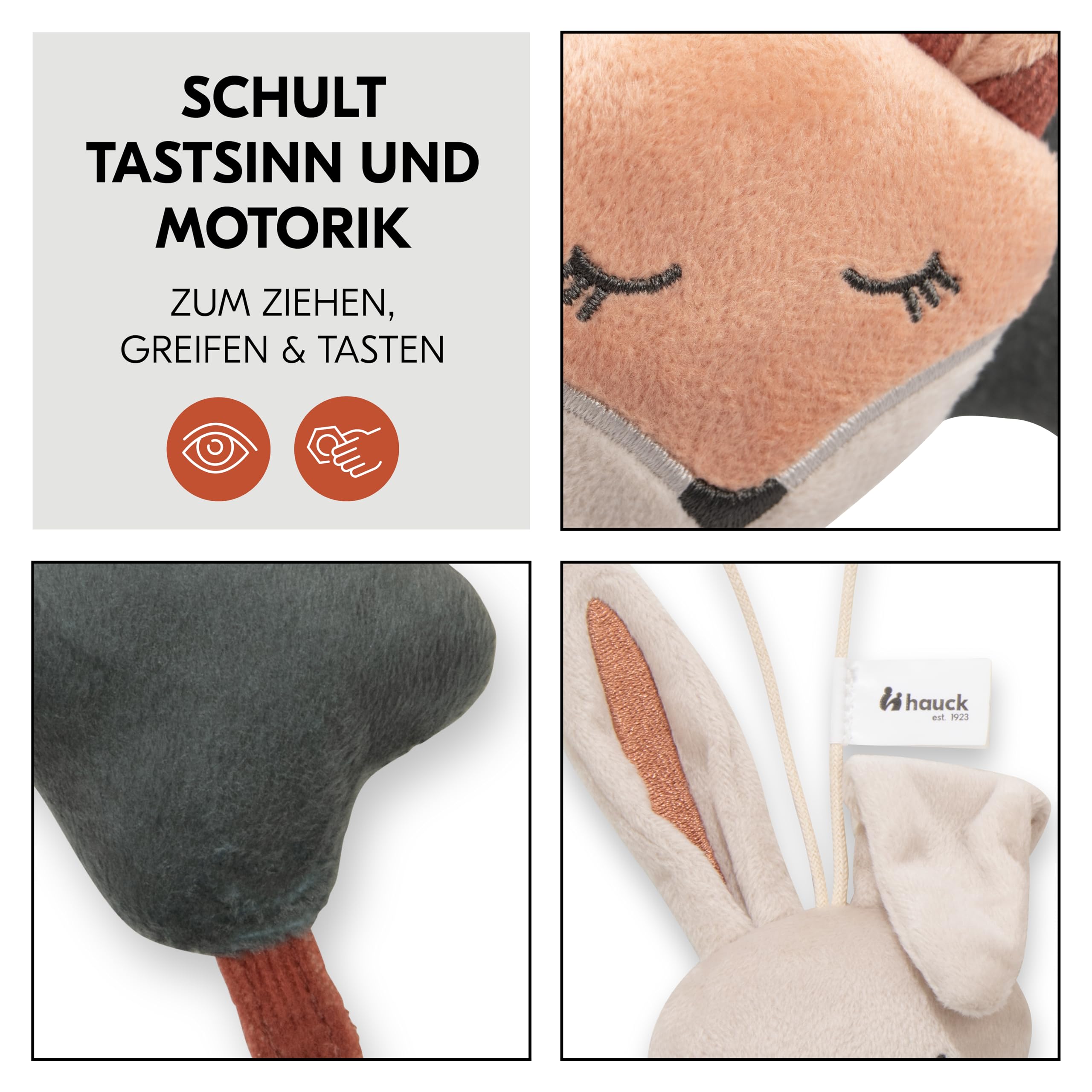 hauck Kinderreisebett Dream N Play Plus inkl. Spielbogen, Dusty Cork/Forest - ab Geburt bis 15 kg - mit XL Spiel Schlupf & Tragetasche - Leicht & Klein Zusammenklappbar