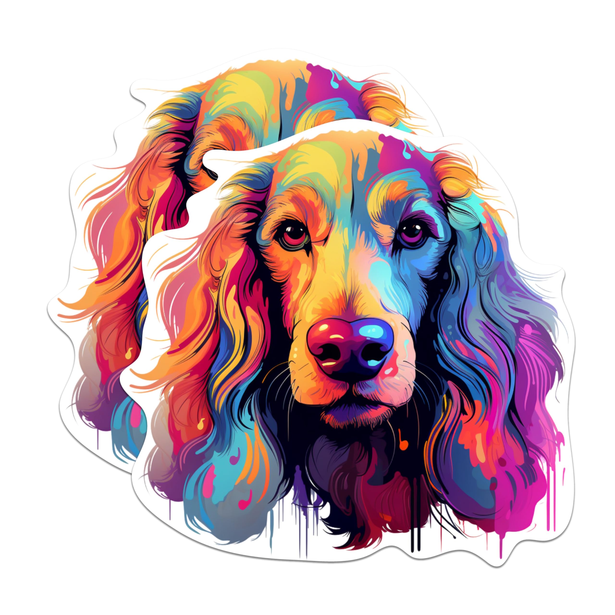 (2 Pack) Afghan Hound Dog Breed Stickers - 5 Inches On Longest Side - Choose from Over 100 Dog Breeds - for Cars, Trucks, Skateboards, Laptops - Made in USA - BMCS1744