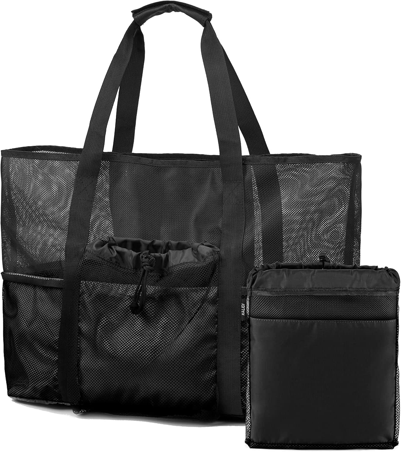 KALIDI Oversized Beach Tote Bag, Semi Mesh Tote Bag Foldable MAX 35L