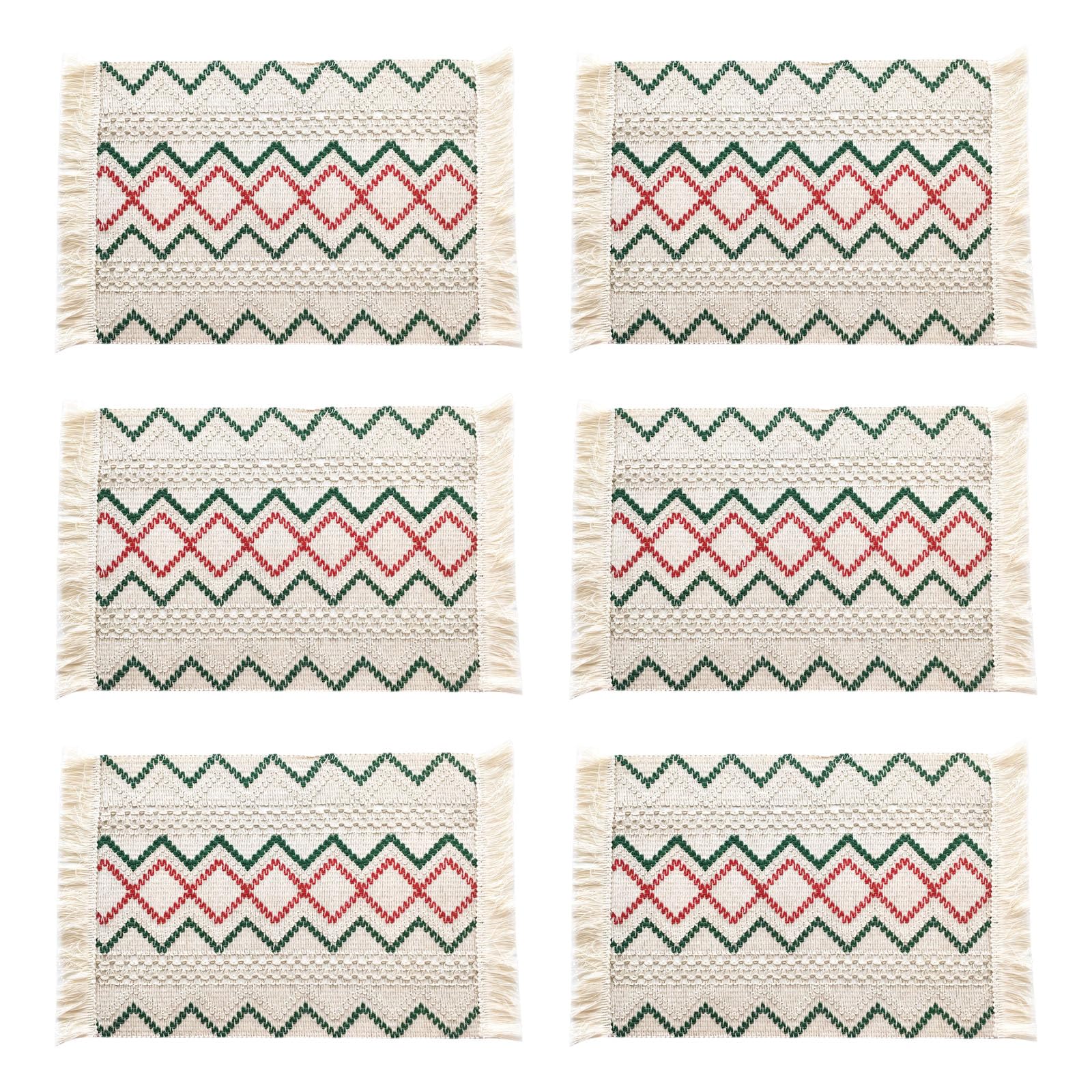 JSGHGDF Multipurpose Cotton Blend Table Runner Mats in Earth Tone Great for Thanksgiving Christmas Themed Decorations Slip Proof Dinner Placemat