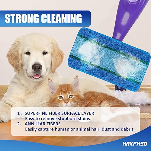Miniatura 6 de HAKFHSD Almohadilla de repuesto de microfibra y doble limpieza para mopa compatible con trapeadores Swiffer Wet Jet (10-12 pulgadas), almohadilla