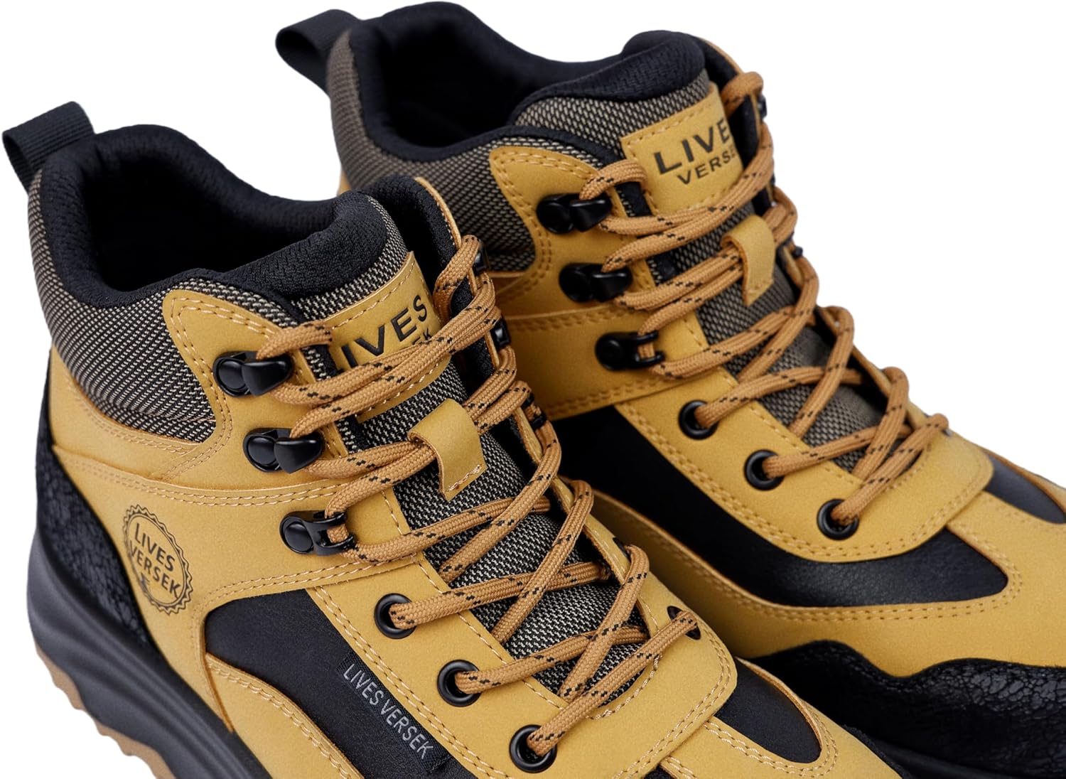 LIVES VERSEK Men's Outdoor Hiking Boots, Athletic Work Boots, Lace-Up High Top Sneakers