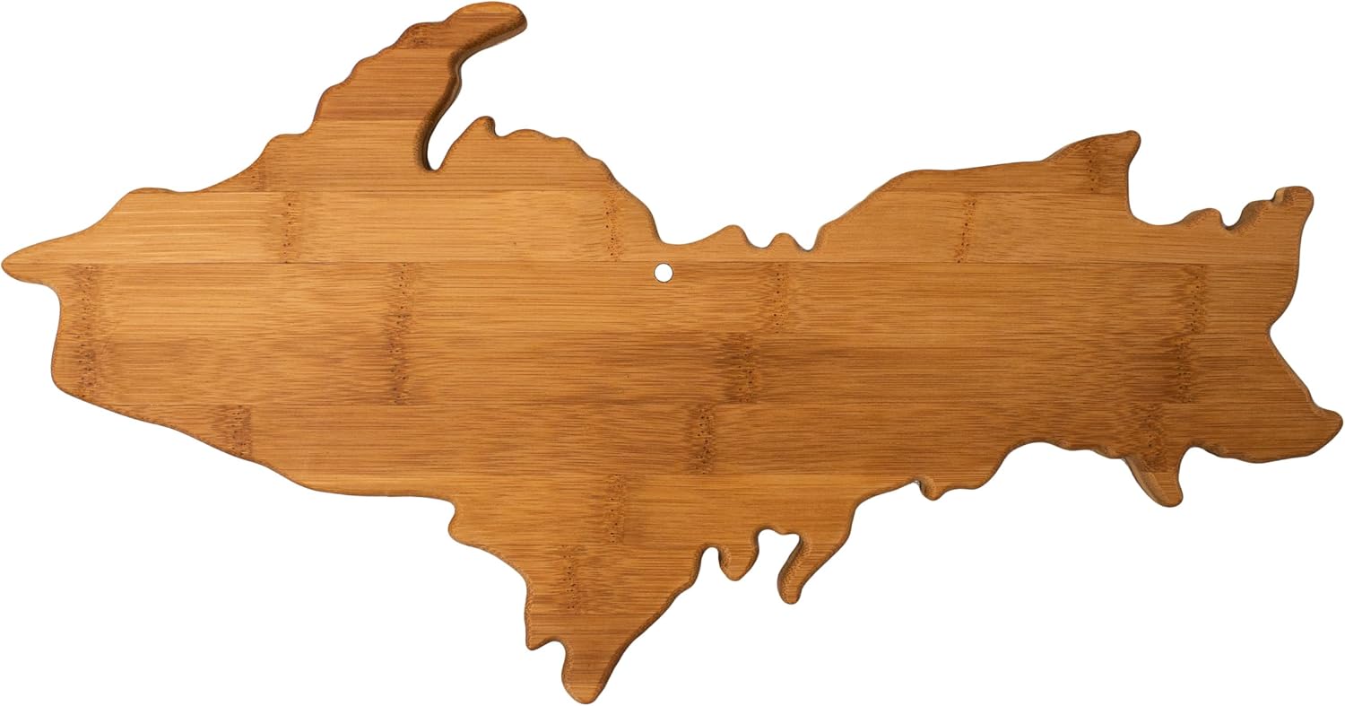 Totally Bamboo Upper Peninsula Shaped Bamboo Serving and Cutting Board