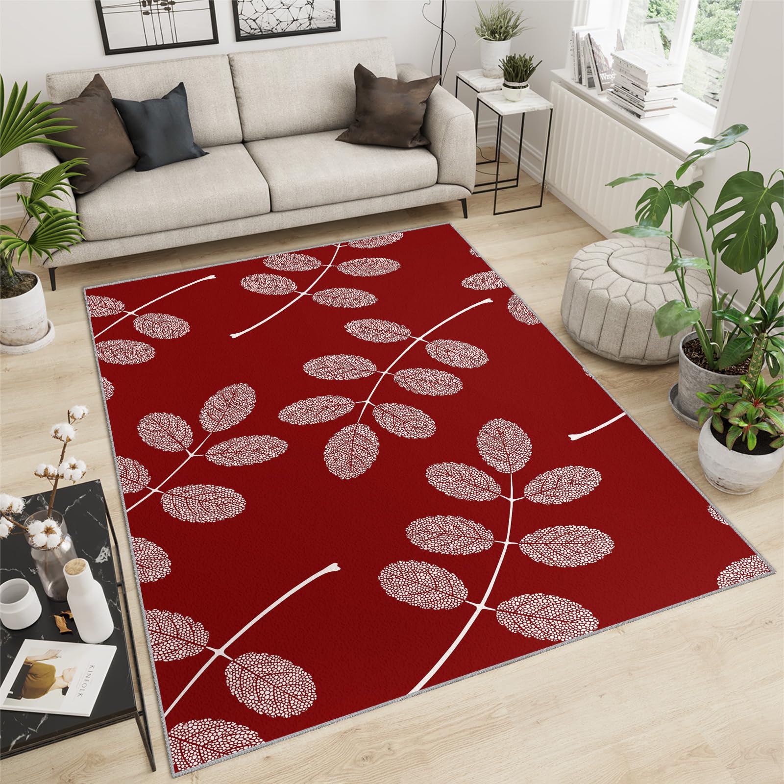 Amazon.com: 5x6 Rug - Leaf Area Rugs for Living Room Bedroom