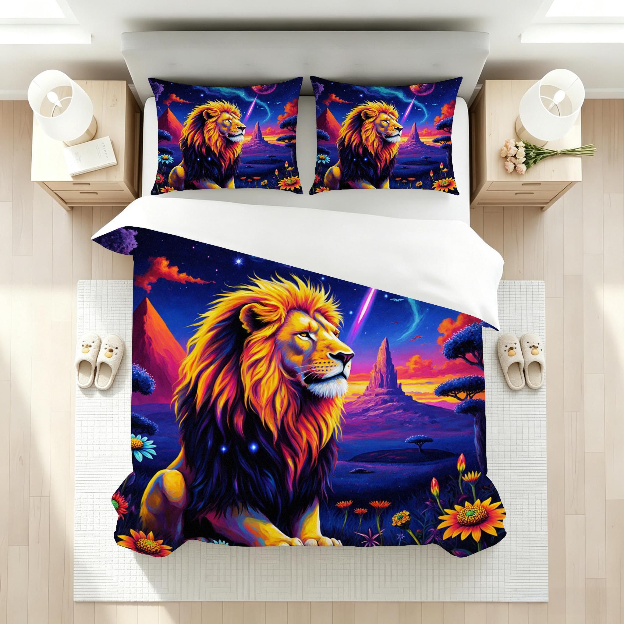 Funda Nórdica Cama 180, 240x260 cm León Amarillo, AQ2238