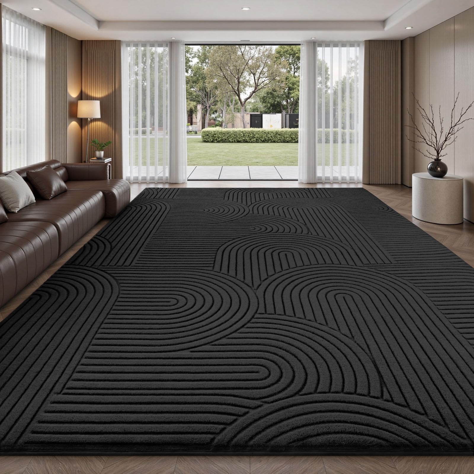 Treeboy Large Area Rugs For Living Room 160X230 Black Kids Room Bedroom Rug — image 1