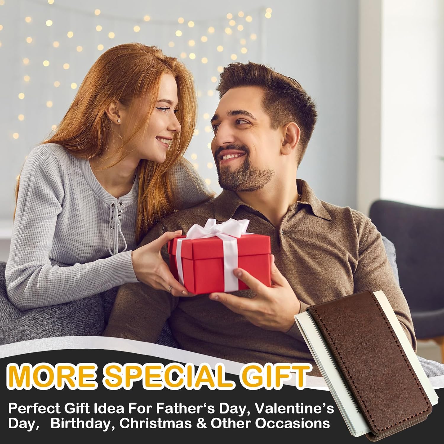 Eccliy 2 Pcs Magnetic Leather Money Clip for Men Ideal Christmas gifts Slim Minimalist Business Card Holder Capable of Holding 10 to 12 Bills in Brown and Black - Image 6