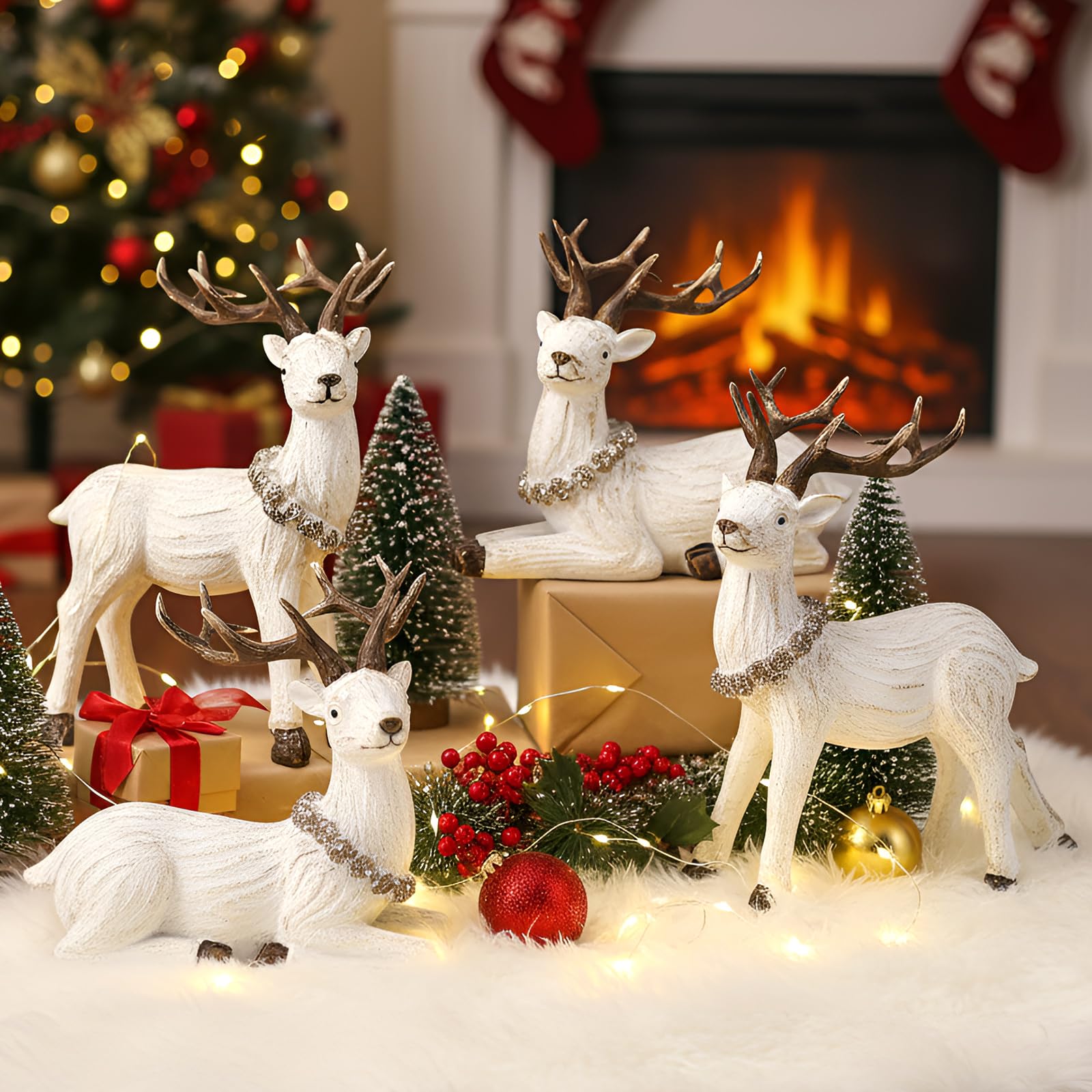 Renne de Noël en céramique statues haut de gamme pour intérieur chic