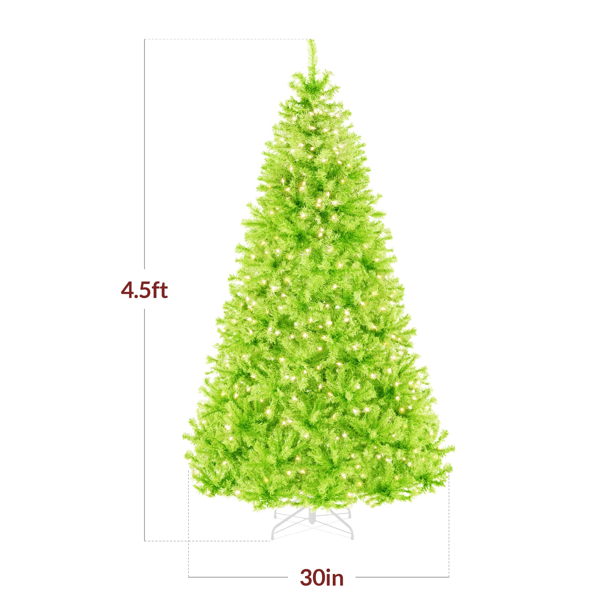 Amazon.com: Best Choice Products 4.5ft Pre-Lit Lime Green