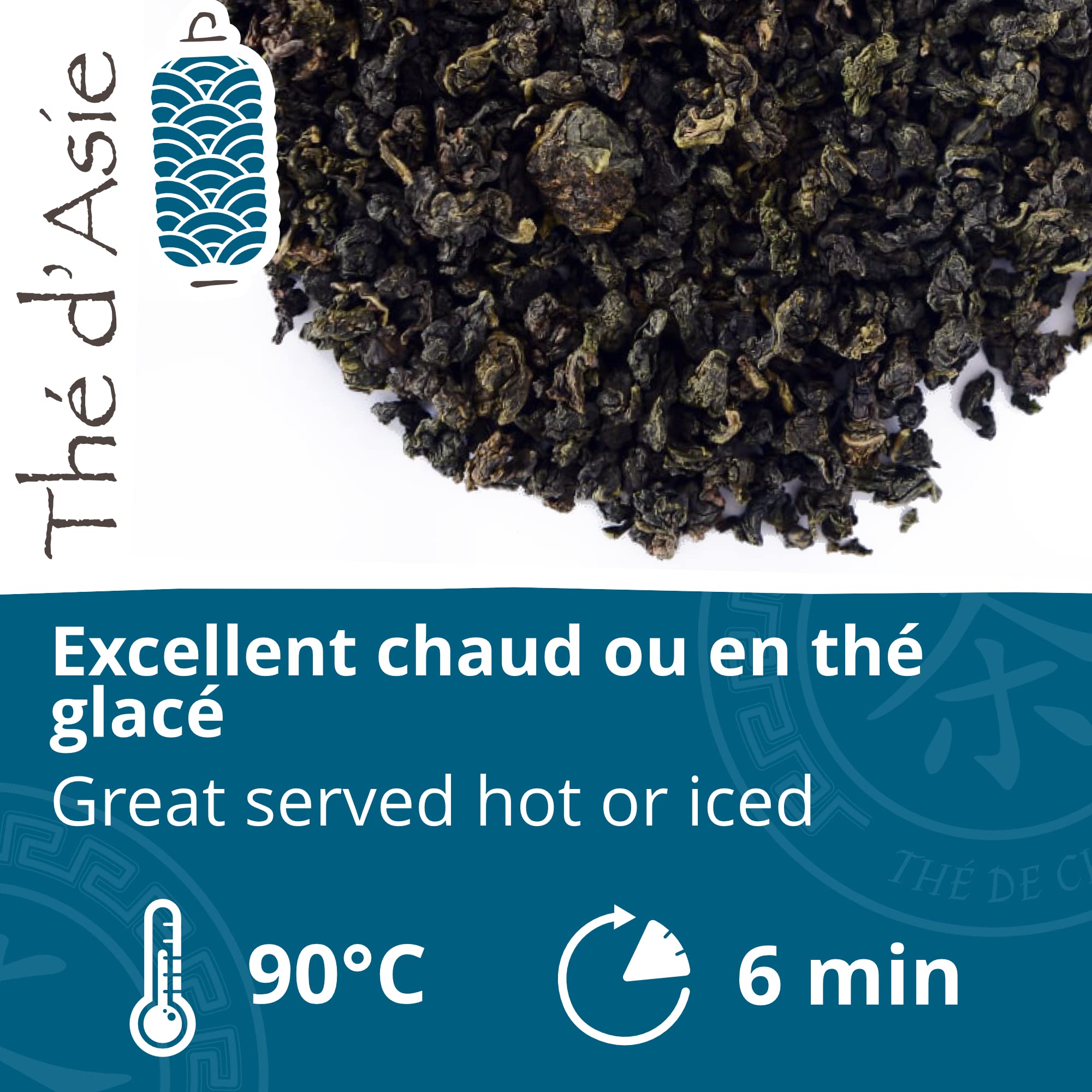 Khla - Thé bleu Oolong Bio - Boîte de 80 sachets de thé pyramidale - Thé biologique