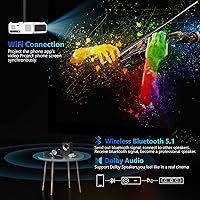 Vista 5 de [Enfoque automático] Henhoor 1200 ANSI Proyector de cine en casa para exteriores con Wifi y Bluetooth, proyector de TV inteligente Android 4K+