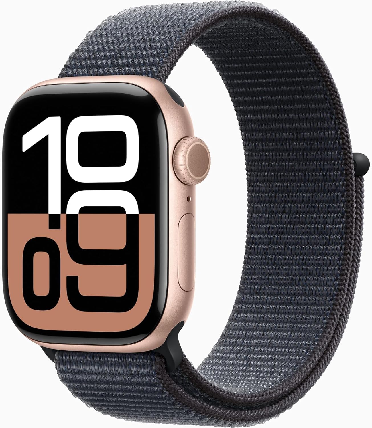 Apple Watch Series 10 [GPS, 42mm] - Rose Gold Aluminum Case with Plum Sport Loop (Renewed)